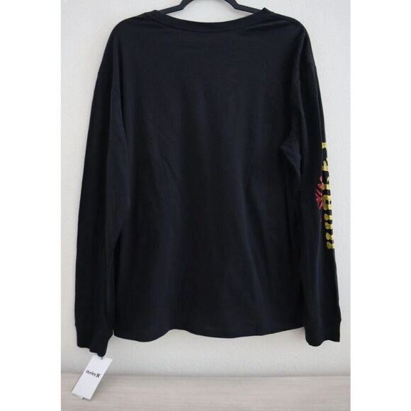Hurley 3HL1640487 Juniors' Sz L Caviar Black Max Boyfriend Long Sleeve T-Shirt - Picture 2 of 9